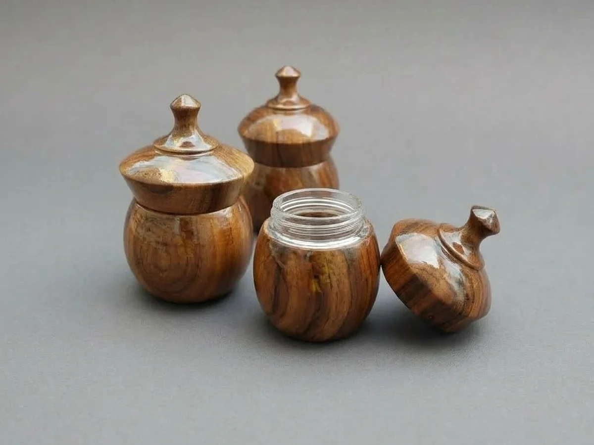 Wooden Jar-Style container | ظرف مرکب چوبی مدل خمرهای